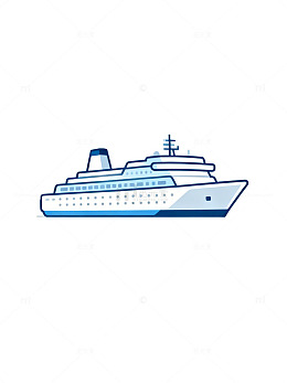 简约风游轮插画设计素材