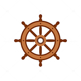 传统东方风格船轮图案装饰设计