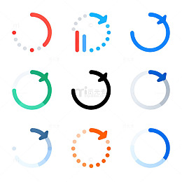 多彩箭头循环图标素材