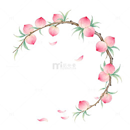 水彩花卉花环设计元素