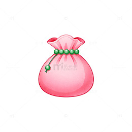 粉色袋子卡通形象设计元素