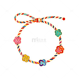多彩编织手链插画