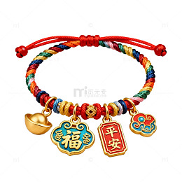 彩色编织手链祈福饰品