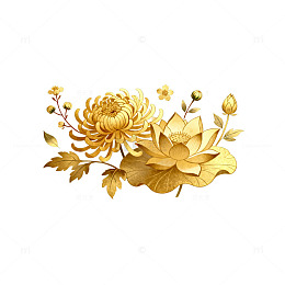 金色花卉装饰图案