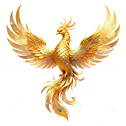 华丽金凤凰艺术插画