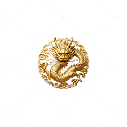 金龙图案金色装饰元素