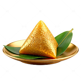 金黄色粽子美食插画