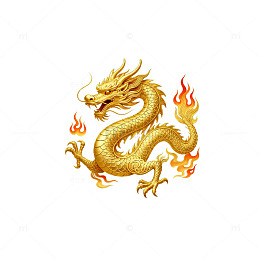 金色火龙图案设计元素