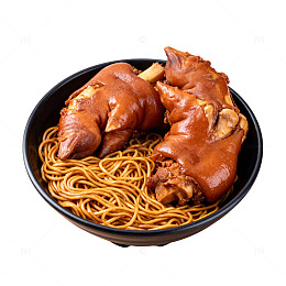 卤猪蹄拌面美食