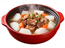 红砂锅炖萝卜牛肉