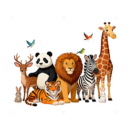 卡通动物合集插画设计素材