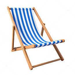 蓝白条纹休闲躺椅