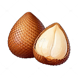 插画风格蛇皮果水果设计元素