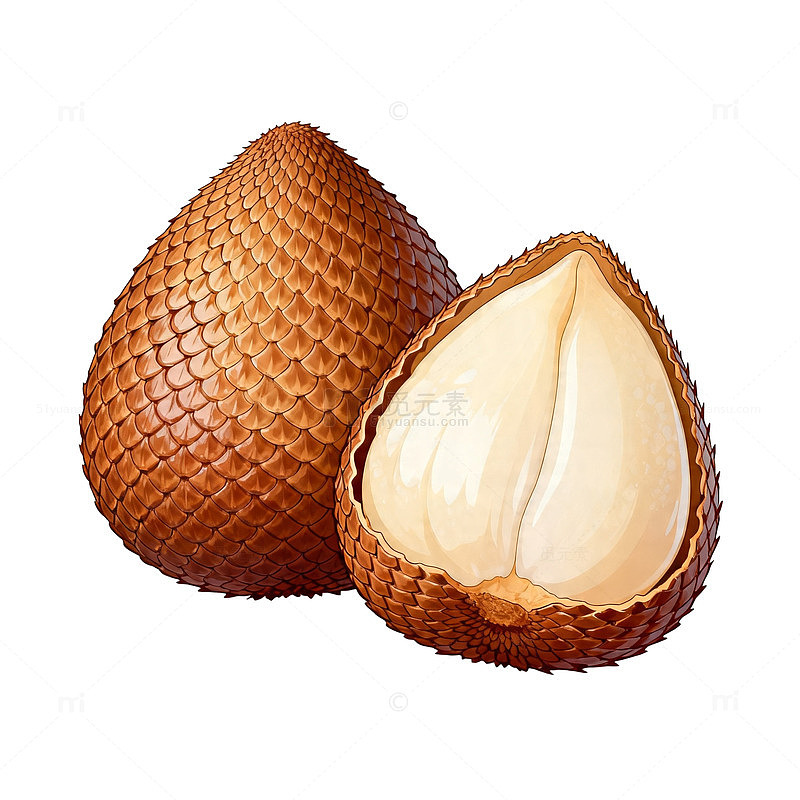 插画风格蛇皮果水果设计元素