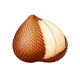 插画风格荔枝果实水果插图