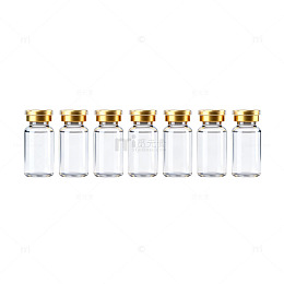 玻璃瓶整齐排列透明质感