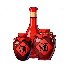 中国风酒具插画设计素材