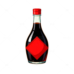 卡通风格酱油瓶插画素材