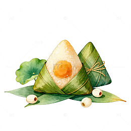 水彩粽子插画美食设计素材