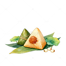 水彩粽子传统节日美食插画素材