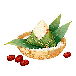 水彩粽子插画设计素材