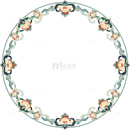 传统花纹圆形边框设计