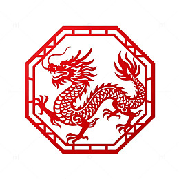 中国龙剪纸艺术图案