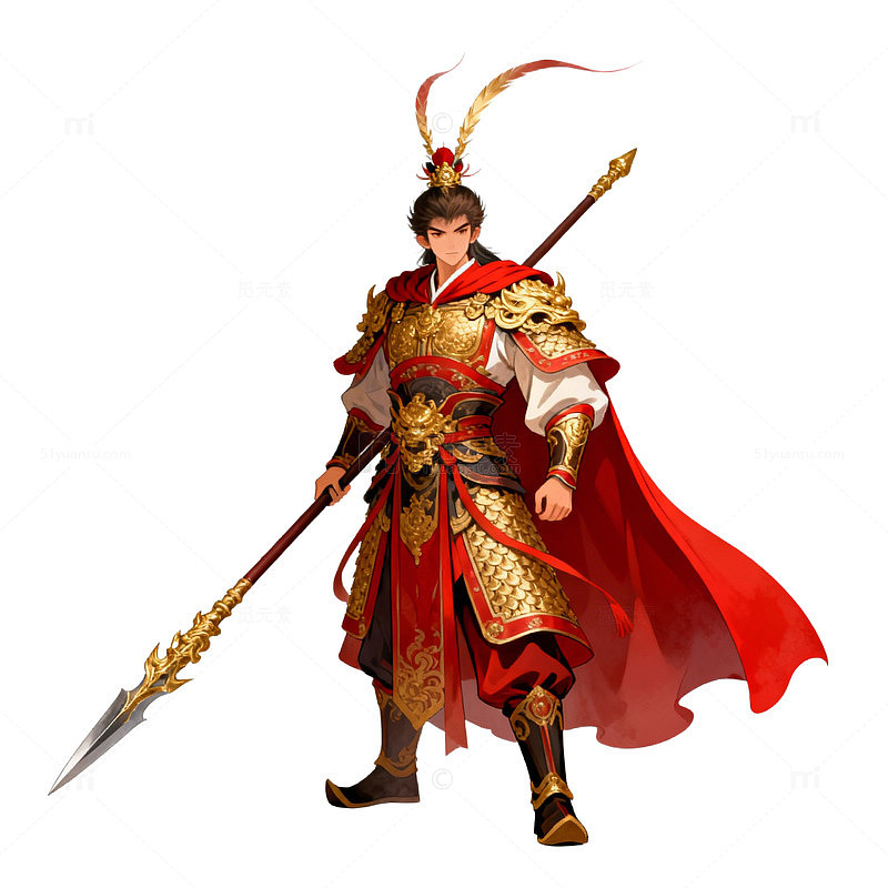 古装战神插画角色设计素材
