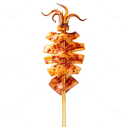 铁板鱿鱼串美食图片