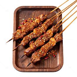 木质托盘烤肉串美食