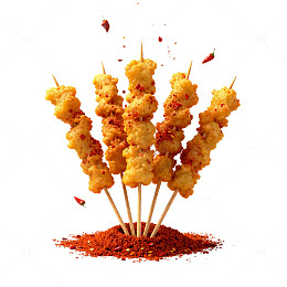 动感炸鸡串美食广告设计元素