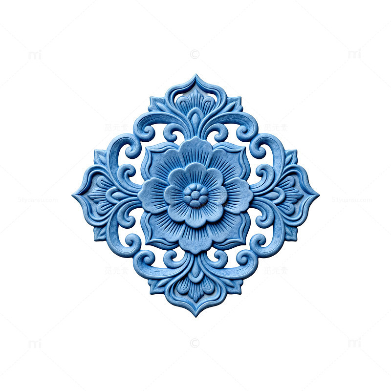蓝色花纹装饰图案