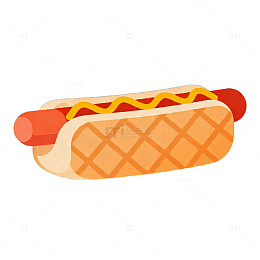 卡通风格热狗美食插画