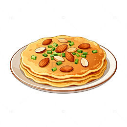 插画风格煎饼美食插图设计素材