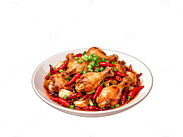 香辣鸡块美食插画