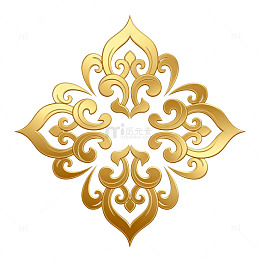 金色华丽花纹装饰图案设计素材