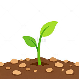 卡通植物生长插画