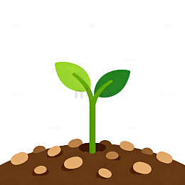 卡通植物生长插画