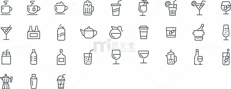饮品 标识 元素 线条