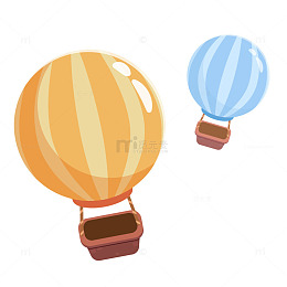 卡通漂浮热气球免抠元素