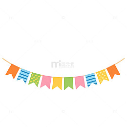 清新色系燕尾型旗装饰彩旗