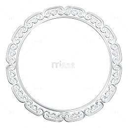 精美雕花圆形装饰镜框