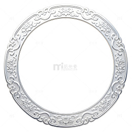 银色雕花边框装饰图案