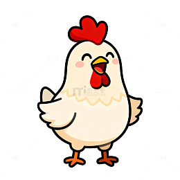 卡通可爱母鸡插画设计元素