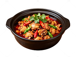 麻辣鸡煲美食砂锅菜