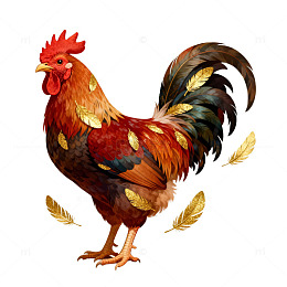 卡通公鸡插画素材