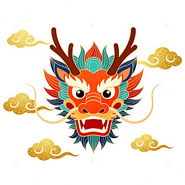 传统中国风龙图案插画