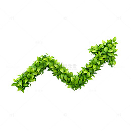 绿色箭形植物图案环保设计元素