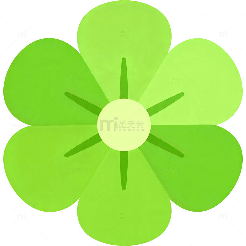 绿色四叶草花朵矢量图