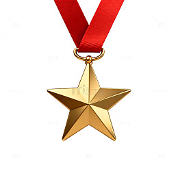 金色五角星奖牌设计元素